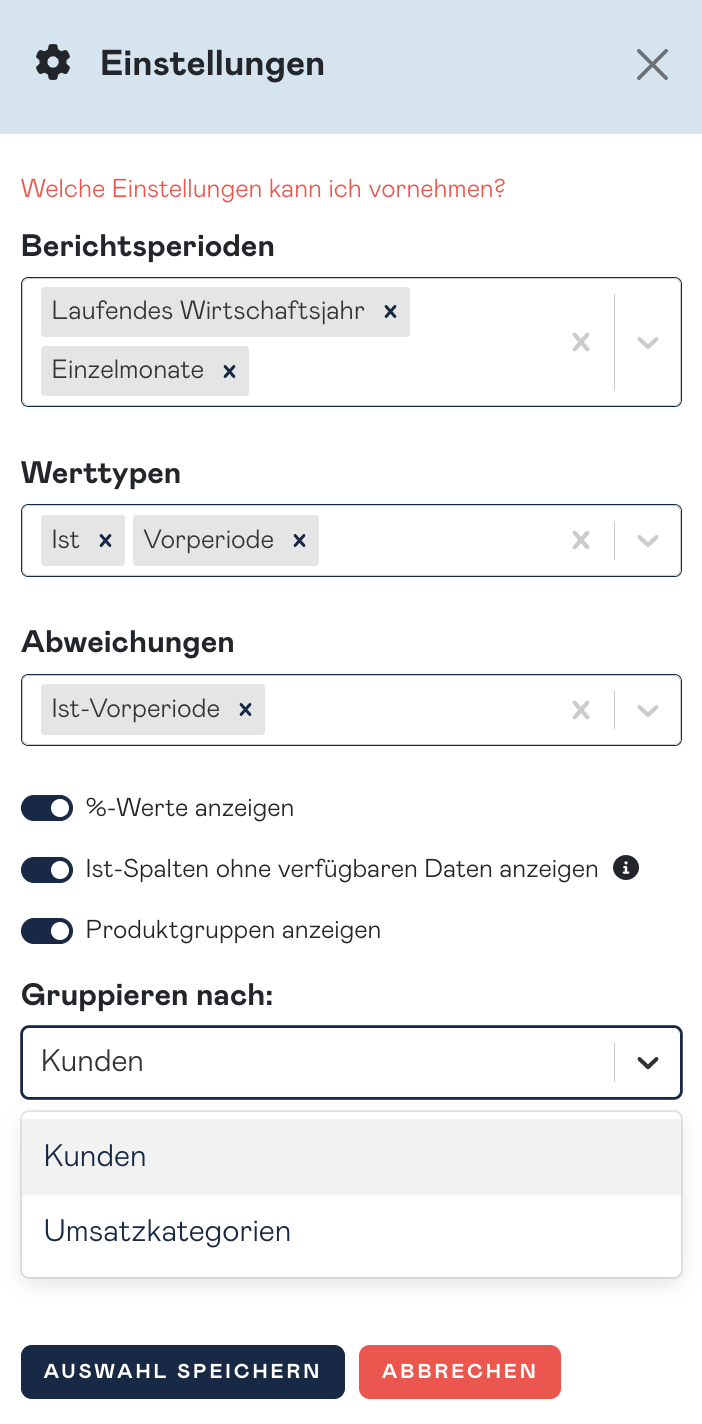 customers detail settings