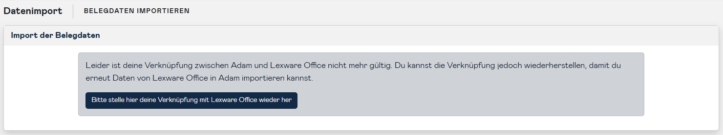 Lexware Office invalid connection