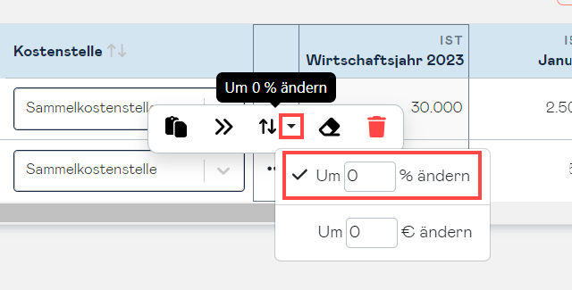 manualdata change percentage