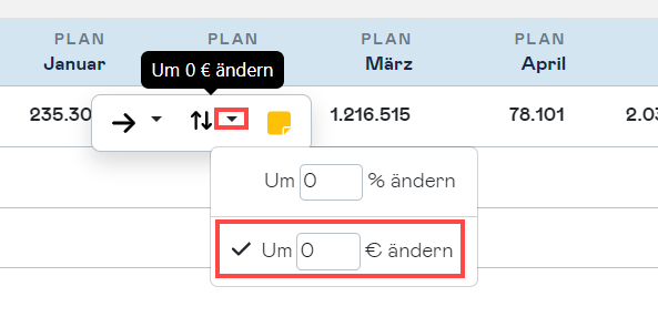 planning value change cell function