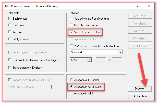 rzl Ausdruck Einstellungen