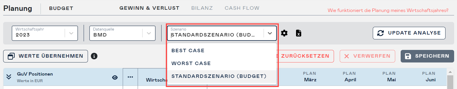 scenario selection