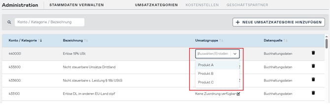 Umsatzkategorien 5
